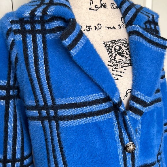 🎯NWT NVLT Coatigan Jacket Blue Black Size Small - Picture 5 of 16